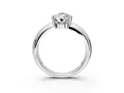 Tension Engagement Ring Setting for Pear-Shaped Center with Wide Flat Band and Tension Head in White Gold