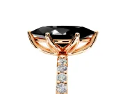 Solitaire Engagement Ring Setting for Fancy Black Marquise Center with Fine Pave Accents and Prong Head in Rose Gold