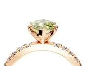 Solitaire Engagement Ring Setting for Fancy Yellow Marquise Center with Fine Pave Band and Claw Prong Head in Rose Gold