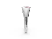 Tension Engagement Ring Setting for Fancy Pink Oval Center with Wide Tapered Band and Tension Head in Sterling Silver