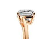 Solitaire Engagement Ring Setting for Asscher Cut Center with Plain Bypass Twist Band and Prong Head in Rose Gold