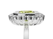 Halo Engagement Ring Setting for Fancy Yellow Asscher Cut Center with Milgrain Bezel Rim, Plain Band and Prong Head in Platinum