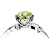 Solitaire Engagement Ring Setting for Fancy Yellow Pear-Shaped Center with Pave and Plain Crossover Band and Prong Head in Sterling Silver