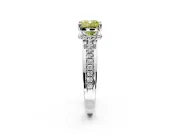Solitaire Engagement Ring Setting for Fancy Yellow Cushion Cut Center with Raised Channel Band and Prong Head in White Gold