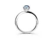 Solitaire Engagement Ring Setting for Fancy Blue Marquise Center with Fine Pave Band and Prong Head in Platinum