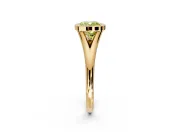 Solitaire Engagement Ring Setting for Fancy Yellow Cushion Cut Center with V Split Shank and Bezel Head in Yellow Gold