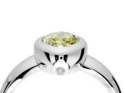 Solitaire Engagement Ring Setting for Fancy Yellow Marquise Center with Wide Band and Bezel Head in Platinum