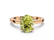Solitaire Engagement Ring Setting for Fancy Yellow Oval Center with Basket Rail and Prong Head in Rose Gold