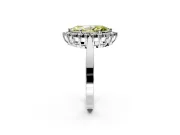 Starburst Halo Engagement Ring Setting for Fancy Yellow Marquise Center with Flat Cathedral Band and Prong Head in Sterling Silver