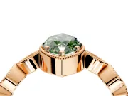 Vintage Station Engagement Ring Setting for Fancy Green Marquise Center with Accents and Prong Head in Rose Gold