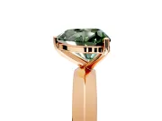 Solitaire Engagement Ring Setting for Fancy Green Heart-Shaped Center with Wide Knife Ridge Band and Prong Head in Rose Gold
