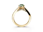 Solitaire Engagement Ring Setting for Fancy Green Marquise Center with Crossover Accents and Prong Head in Yellow Gold
