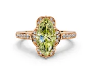 Floral Engagement Ring Setting for Fancy Yellow Marquise Center with Four Accent Clusters and Prong Head in Rose Gold