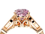 Solitaire Engagement Ring Setting for Fancy Pink Cushion Cut Center with Marquise and Bezel Accents and Prong Head in Rose Gold