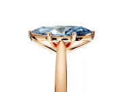 Solitaire Engagement Ring Setting for Fancy Blue Marquise Center with Narrow Cathedral Band and Prong Head in Rose Gold