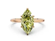 Solitaire Engagement Ring Setting for Fancy Yellow Marquise Center with Knife Ridge Band and Claw Prong Head in Rose Gold