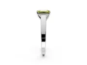 Solitaire Engagement Ring Setting for Fancy Yellow Emerald Cut Center with Tapered Split Shoulders and Prong Head in Platinum