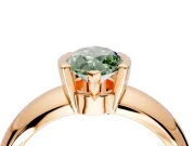 Tension Engagement Ring Setting for Fancy Green Marquise Center with Wide Flat Band and Tension Head in Rose Gold