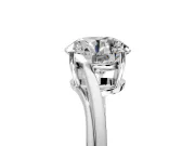 Solitaire Engagement Ring Setting for Round Cut Center with Plain Bypass Twist Band and Prong Head in White Gold