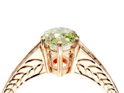 Split Shank Engagement Ring Setting for Fancy Yellow Marquise Center with Pave Split Shank and Prong Head in Rose Gold