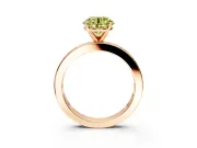 Solitaire Engagement Ring Setting for Fancy Yellow Round Cut Center with Channel Baguette Band and Prong Head in Rose Gold