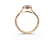 Solitaire Engagement Ring Setting for Fancy Pink Oval Center with V Split Shank and Bezel Head in Rose Gold