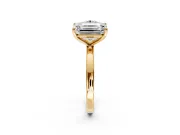 Round Cut and Emerald Cut Lab-Grown Diamond Toi et Moi Engagement Ring with Prong-Set Stones in Yellow Gold