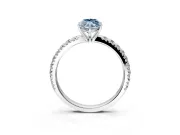 Solitaire Engagement Ring Setting for Fancy Blue Marquise Center with Large Accent Band and Prong Head in White Gold