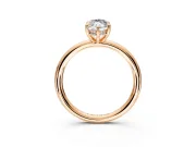 Hidden Halo Engagement Ring Setting for Marquise Center with Thin Rounded Band and Prong Head in Rose Gold