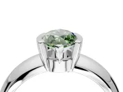 Tension Engagement Ring Setting for Fancy Green Marquise Center with Wide Flat Band and Tension Head in Sterling Silver