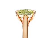 Solitaire Engagement Ring Setting for Fancy Yellow Radiant Cut Center with Cathedral Band and Prong Head in Rose Gold
