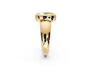 Solitaire Engagement Ring Setting for Fancy Yellow Oval Center with Wide Band and Bezel Head in Yellow Gold