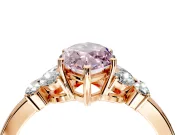 Solitaire Engagement Ring Setting for Fancy Pink Marquise Center with Marquise Flower Shoulders and Prong Head in Rose Gold