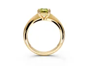 Solitaire Engagement Ring Setting for Fancy Yellow Emerald Cut Center with Reverse Tapered Band and Prong Head in Yellow Gold