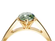 Solitaire Engagement Ring Setting for Fancy Green Marquise Center with Tapered Split Shoulders and Prong Head in Yellow Gold
