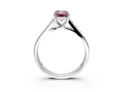 Solitaire Engagement Ring Setting for Fancy Pink Emerald Cut Center with Cathedral Channel Band and Prong Head in Platinum
