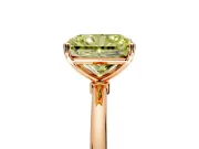 Solitaire Engagement Ring Setting for Fancy Yellow Radiant Cut Center with Straight Thin Band and Prong Head in Rose Gold