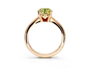 Solitaire Engagement Ring Setting for Fancy Yellow Round Cut Center with Knife Ridge Band and Claw Prong Head in Rose Gold
