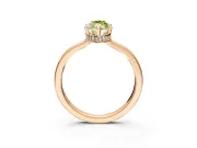 Hidden Halo Engagement Ring Setting for Fancy Yellow Marquise Center with Wide Flat Plain Band and Prong Head in Rose Gold