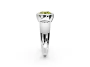 Solitaire Engagement Ring Setting for Fancy Yellow Round Cut Center with Wide Band and Bezel Head in Sterling Silver