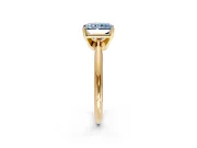 Solitaire Engagement Ring Setting for Fancy Blue Radiant Cut Center with Knife Ridge Band and Claw Prong Head in Yellow Gold