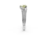 Solitaire Engagement Ring Setting for Fancy Yellow Heart-Shaped Center with Accented Split Shank and Prong Head in Sterling Silver