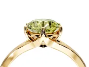Solitaire Engagement Ring Setting for Fancy Yellow Round Cut Center with Plain Split Shank and Prong Head in Yellow Gold