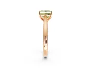 Solitaire Engagement Ring Setting for Fancy Yellow Princess Cut Center with Narrow Cathedral Band and Prong Head in Rose Gold