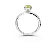 Solitaire Engagement Ring Setting for Fancy Yellow Oval Center with Wide Knife Ridge Band and Prong Head in Sterling Silver