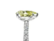 Solitaire Engagement Ring Setting for Fancy Yellow Pear-Shaped Center with Pave Accents and Prong Head in Sterling Silver