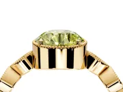Vintage Station Engagement Ring Setting for Fancy Yellow Round Cut Center with Accents and Prong Head in Yellow Gold