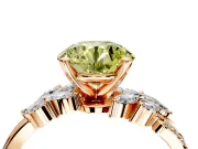 Solitaire Engagement Ring Setting for Fancy Yellow Round Cut Center with Marquise Accent Twist Band and Prong Head in Rose Gold