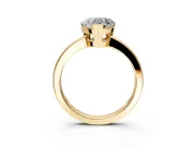 Solitaire Engagement Ring Setting for Heart-Shaped Center with Plain Band and Flat Tab Prong Head in Yellow Gold
