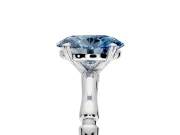 Solitaire Engagement Ring Setting for Fancy Blue Oval Center with Bamboo Band and Prong Head in Sterling Silver